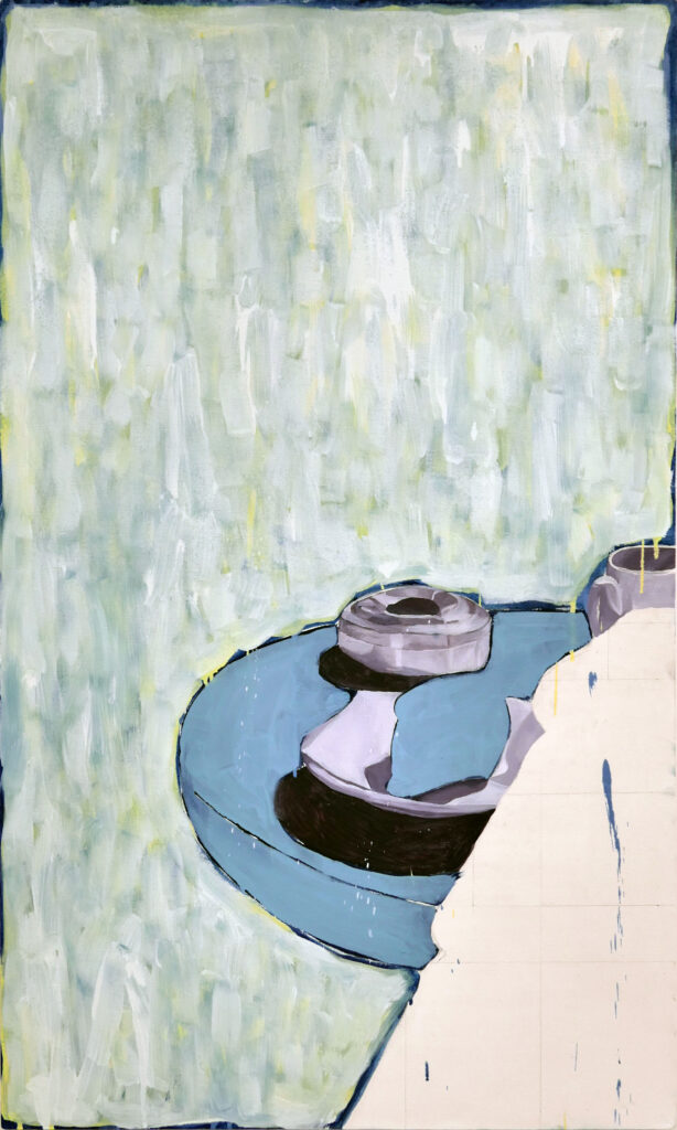 Sam Ng, Paris and Paris Man II (2019), Oil on canvas, 130x78cm.
