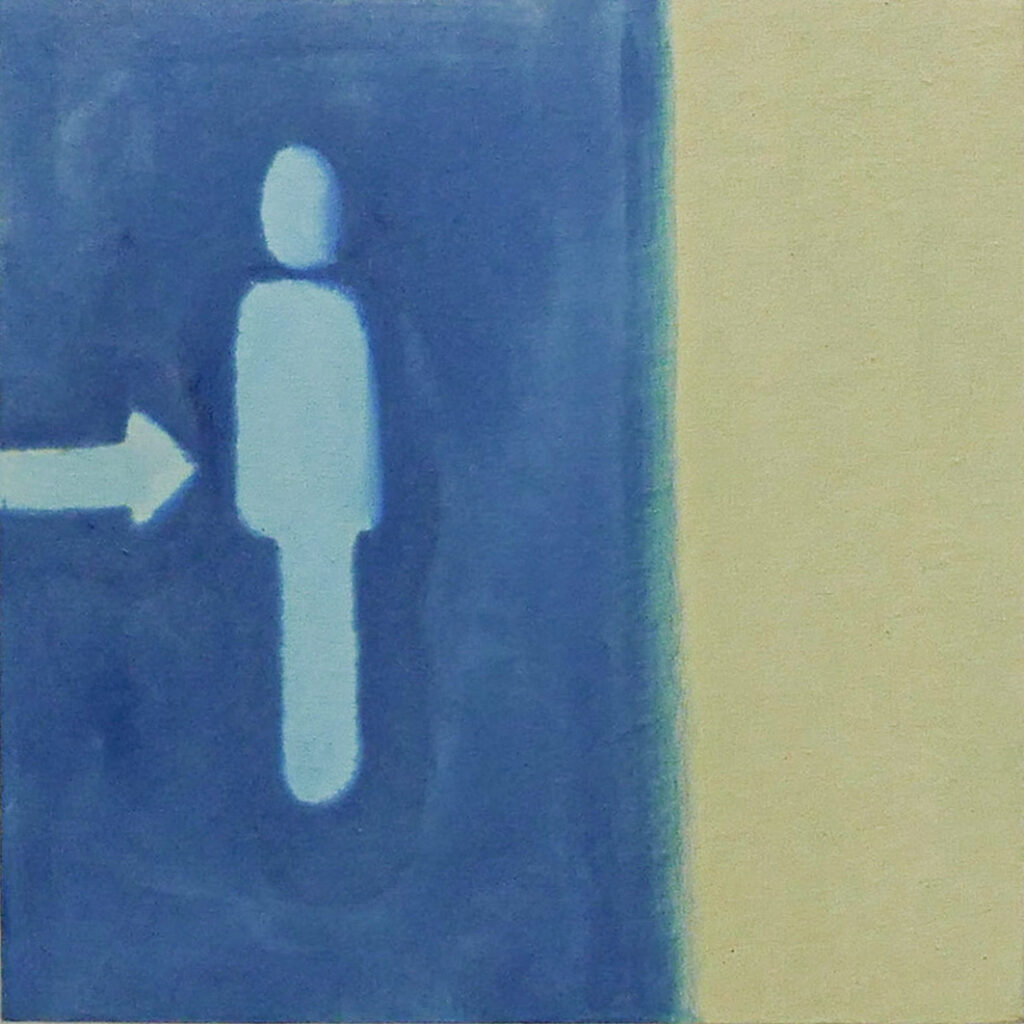 Sam Ng, Keeping Distance Practice (2022), Oil on canvas, 30x30cm. 